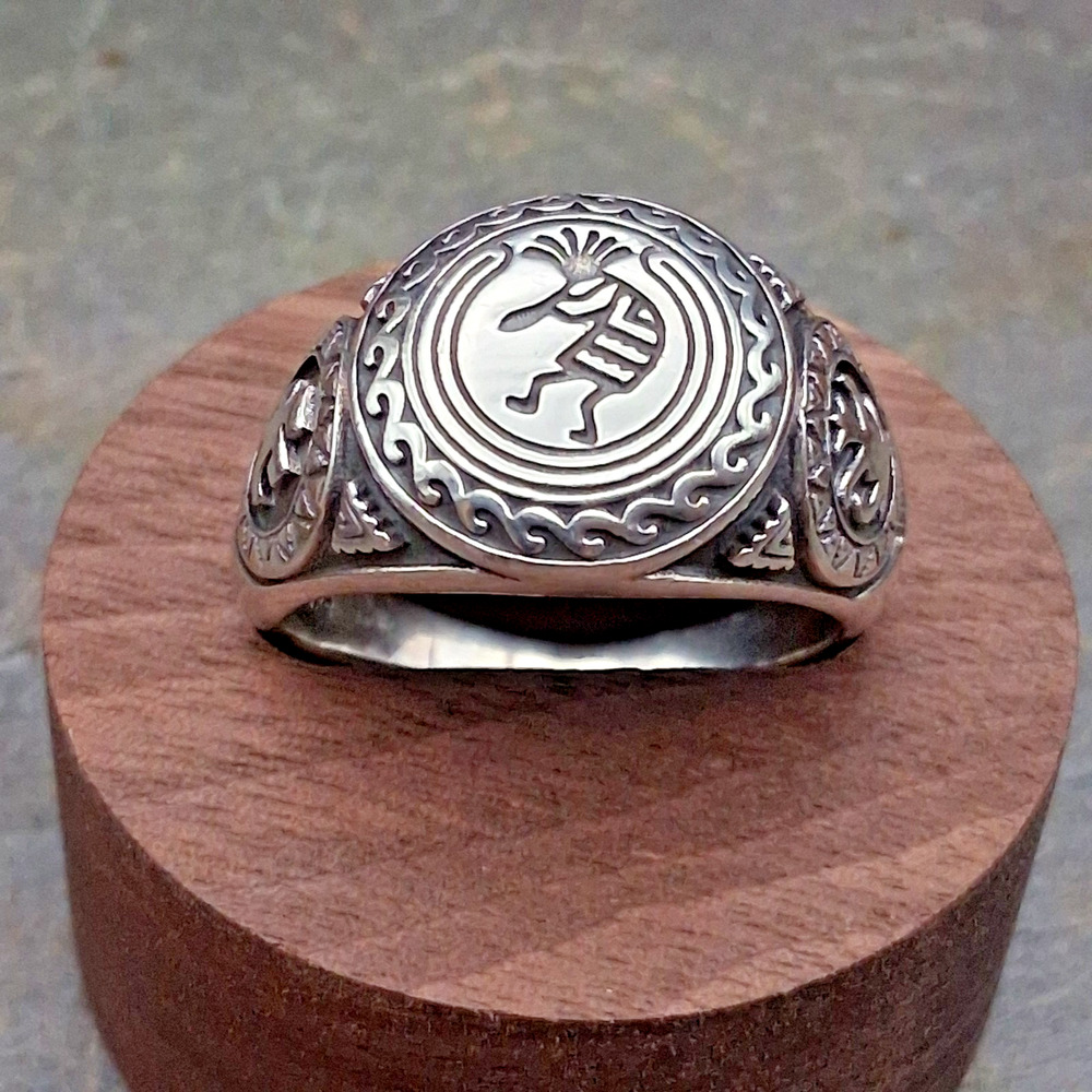 Sterling Silver Men's Kokopelli Ring Size 11.5 Native Southwestern Tribal Style